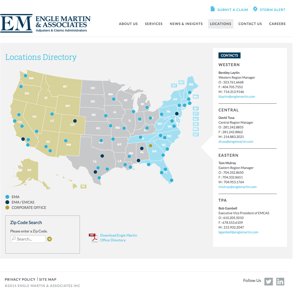Engle Martin & Associates Custom Locations Directory WordPress Plugin